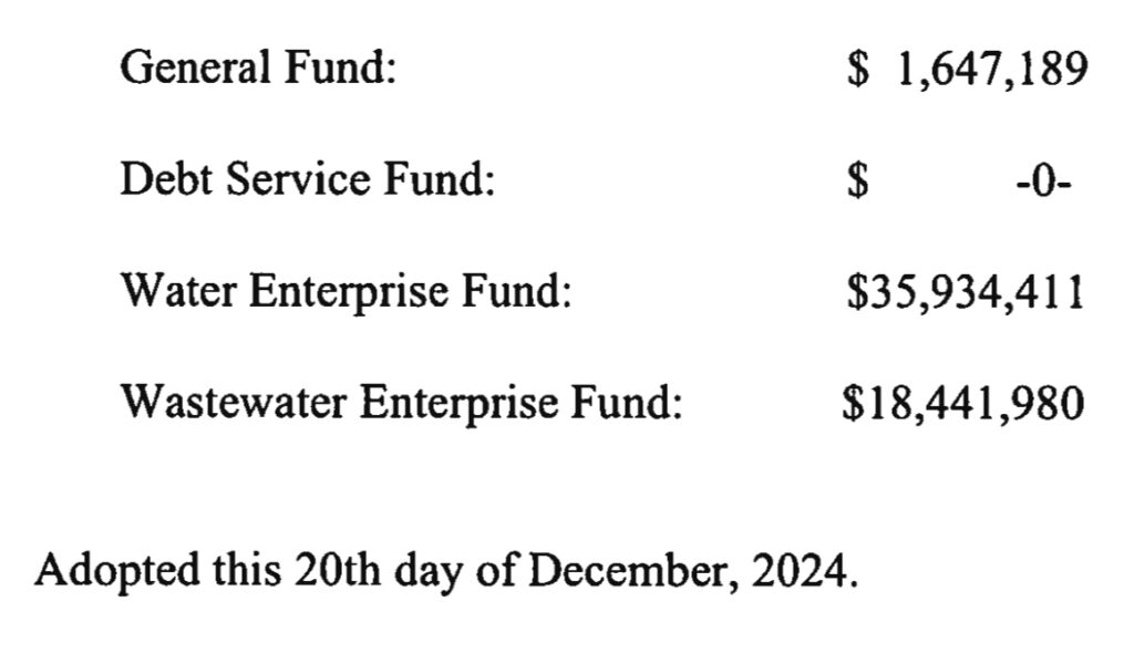 PAWSD 2025 Budget